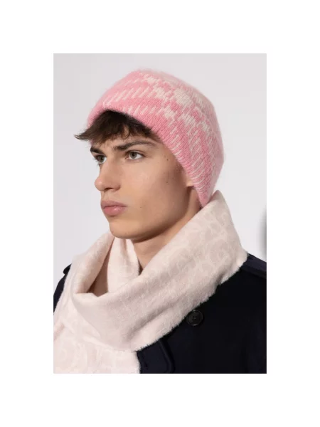 Czapka Burberry wełniana różowa