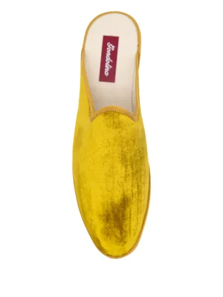 Papuci tip mules Gondolina de catifea galben