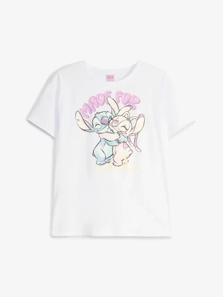 Koszulka oversize z motywem Disney Stitch biała