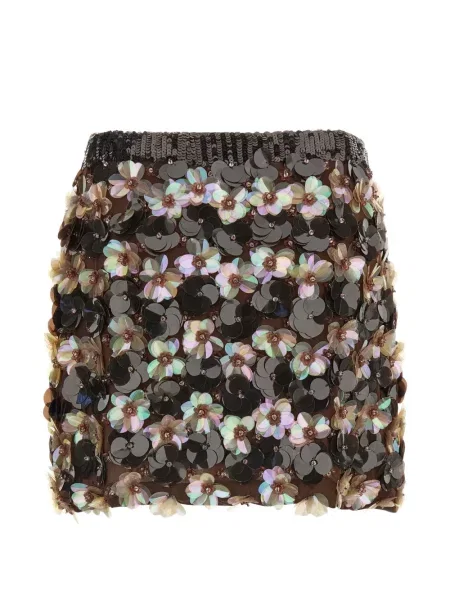 Fustă P.a.r.o.s.h. cu paiete cu model floral negru