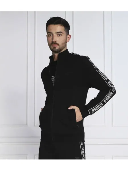 GUESS Hanorac negru alb