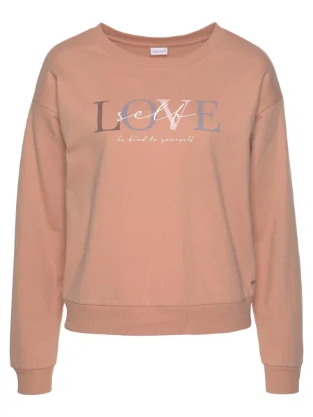 LASCANA Majica dimno / čokolada / marelica / roza modra