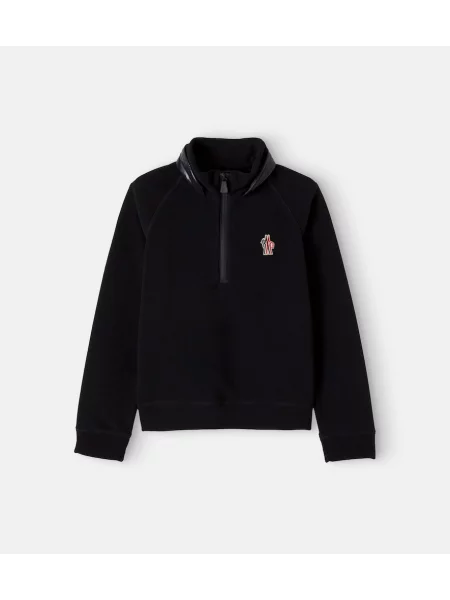 Gyerek fleece melegítő felső Moncler Grenoble Enfant fekete