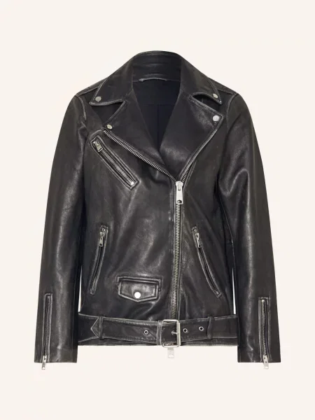Allsaints Kurtka Skórzana Billie schwarz czarna