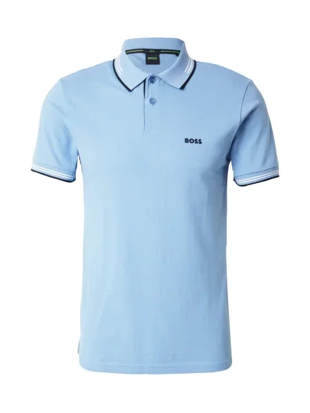BOSS Tricou Paul deschis albastru