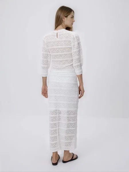 Reserved Мереживна спідниця міді білий