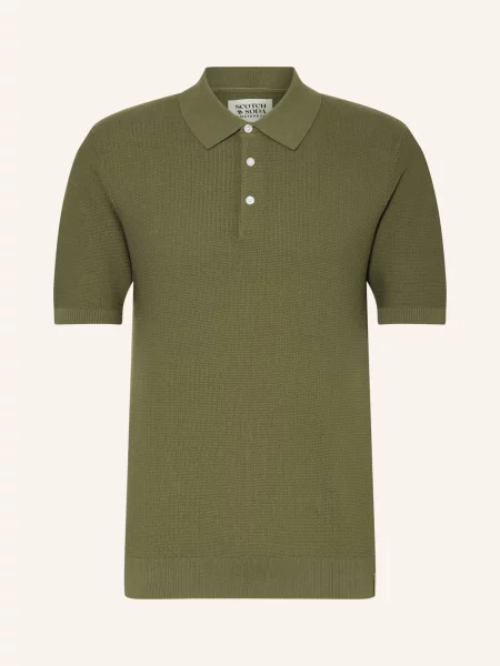 Scotch & Soda Dzianinowa Koszulka Polo gruen oliwkowa