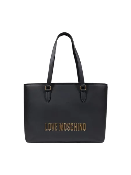 Lniana torebka Love Moschino czarna