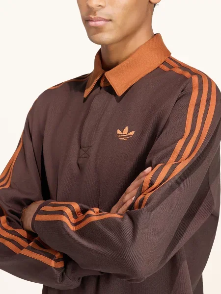 Adidas Originals Jerseyové Polo Tričko tmavě / koňaková hnědá