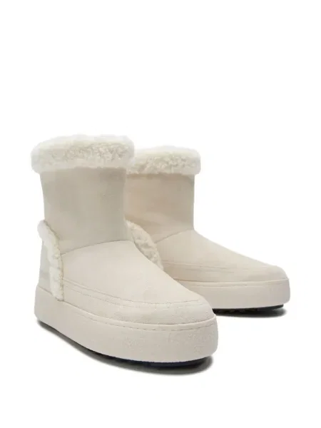 Botine Moon Boot din piele de căprioară alb