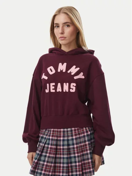 Tommy Jeans Bluza Arch Bordowy Oversize