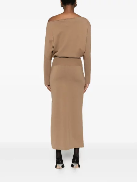 Rochie midi Simkhai până la genunchi de costum maro