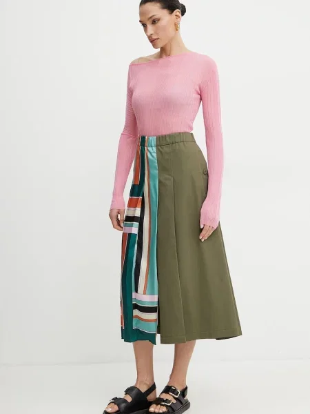 Спідниця Weekend Max Mara midi розкльошена зелений