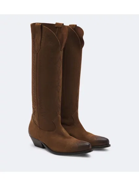 Botine Golden Goose din piele de căprioară maro