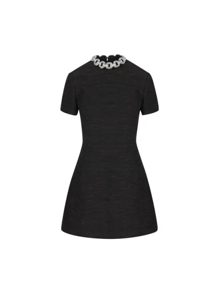 Haftowana sukienka mini Valentino czarna