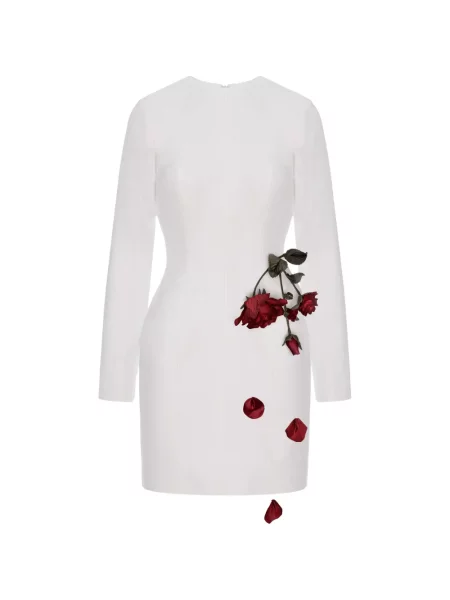 Rochie mini Cristina Savulescu cu aplicații lungă de costum alb