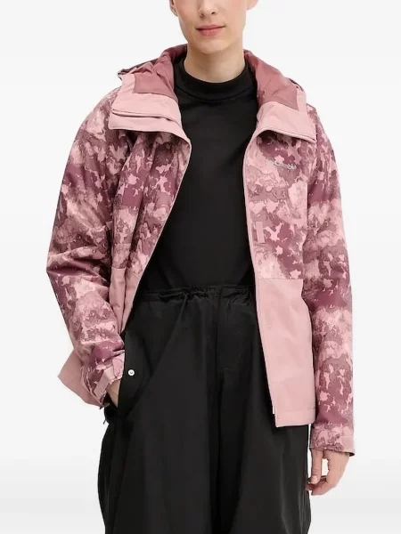 Geacă Columbia cu glugă cu imagine cu model camuflaj roz