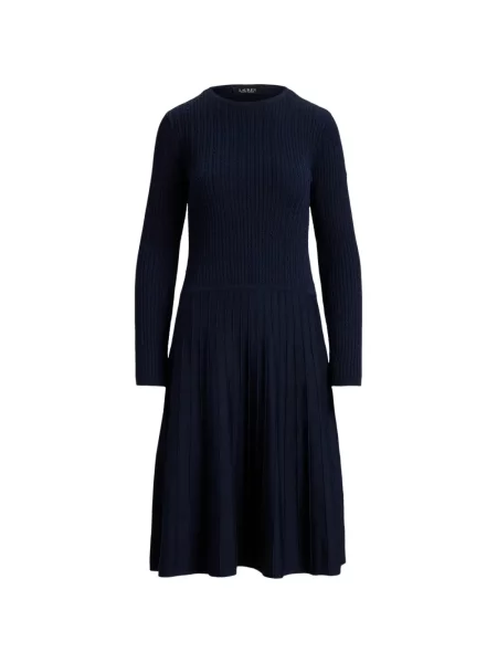 Lung rochie midi Lauren Ralph Lauren tricotate albastru