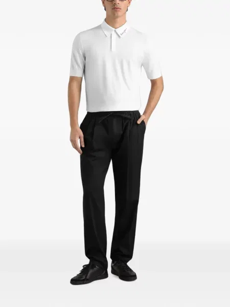 Tricou polo Dolce & Gabbana de lână negru