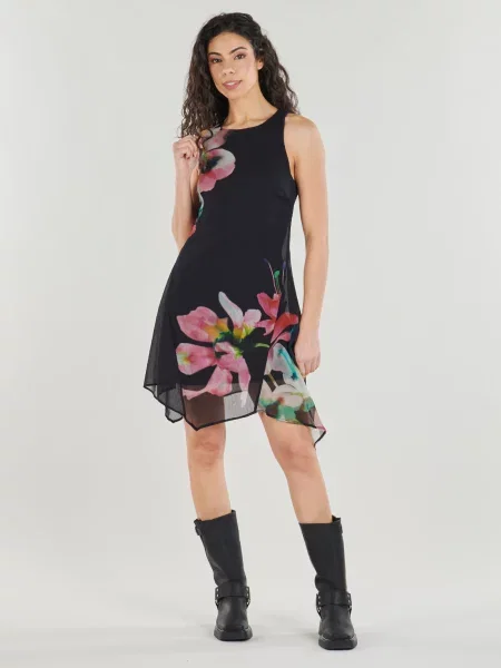 Desigual Rochie de zi VEST_NALA_ASIMETRICO Egg Fit negru