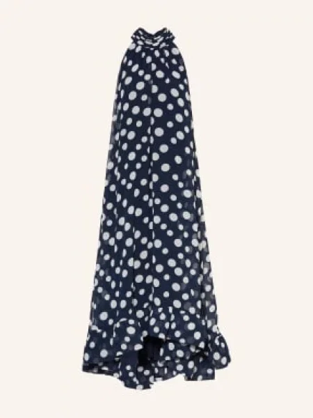 Apart Suknia Wieczorowa Z Falbanami blau biała