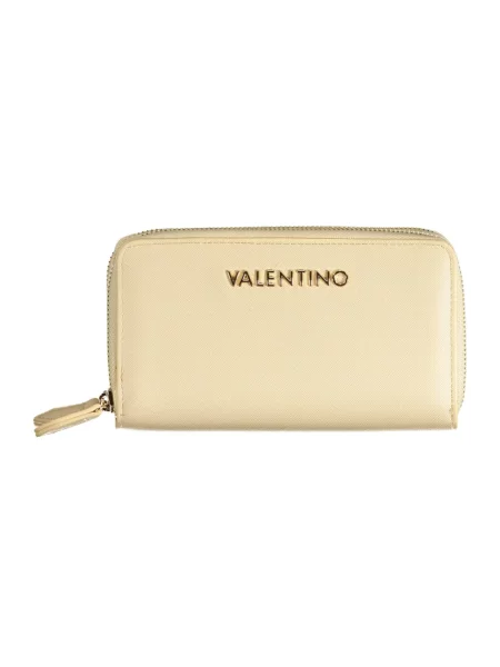 Lniany portfel Valentino By Mario Valentino beżowy