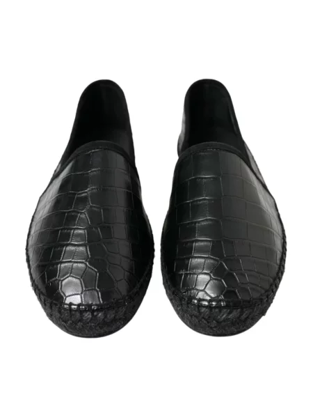 Espadryle Dolce And Gabbana skórzane wsuwane czarne