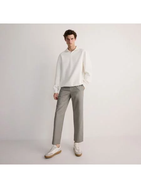 Reserved Kalhoty jogger straight středně šedá