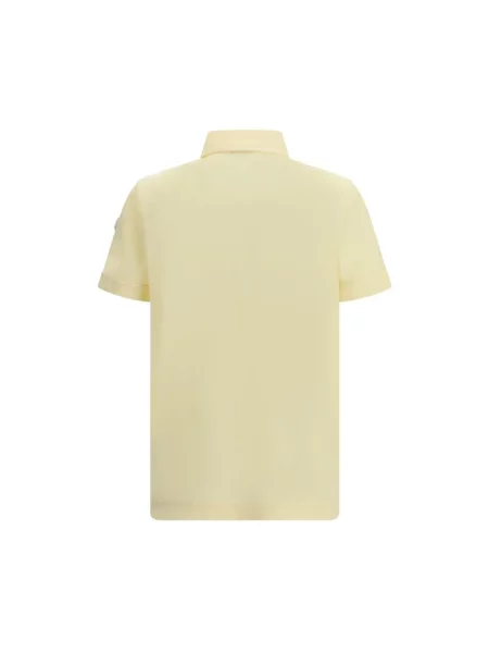 Koszulka polo Moncler z krótkim rękawem żółta