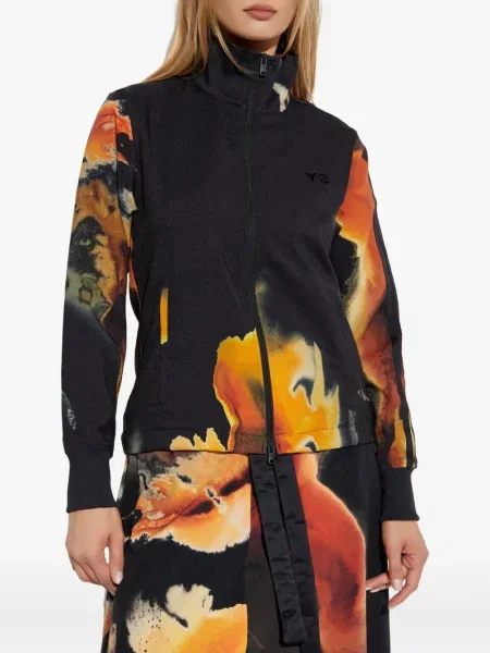 Geacă Y-3 cu imagine cu imprimeu abstract negru