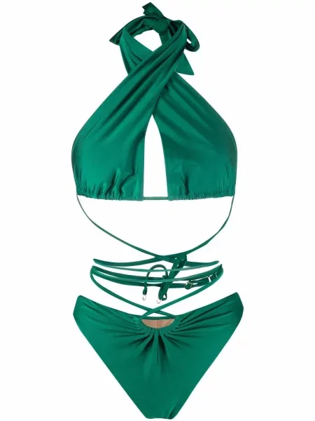 Costum de baie Noire Swimwear cu gât halter verde