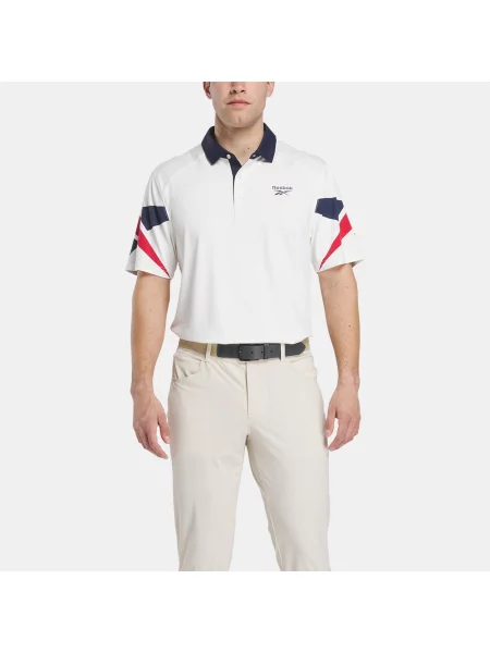 Reebok koszulka polo Signature Vector z blokami kolorówunisex CHALK/RED/V NAVY Size: S czerwona