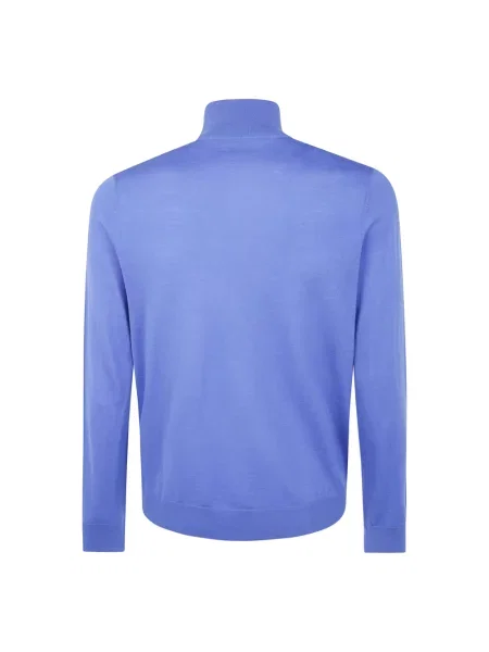 Lniany sweter z golfem Paul Smith niebieski