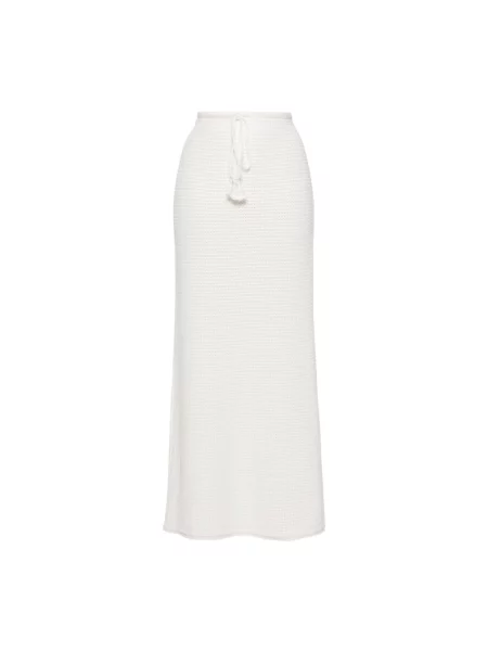Maksi spódnica maxi Self-portrait z cekinami biała