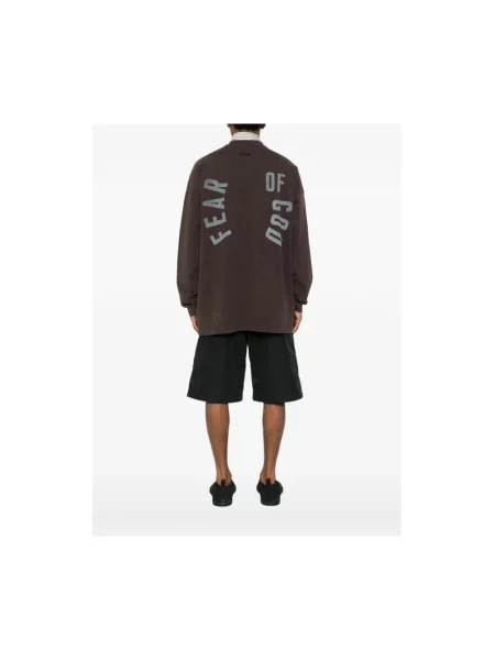 Bluza nierozpinana Fear Of God z okrągłym dekoltem brązowa