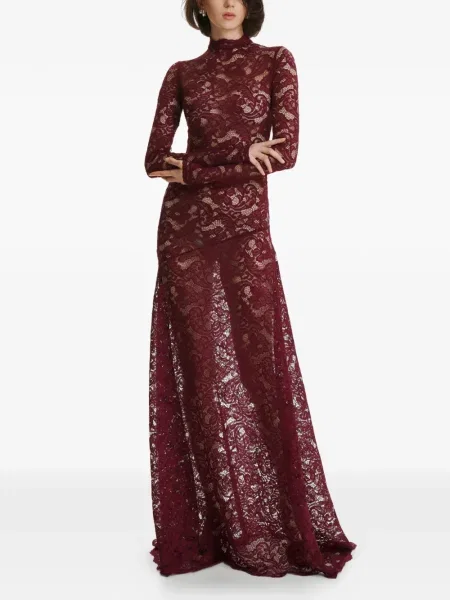 Rochie maxi 2310 Studio din dantelă lungă de costum roșu