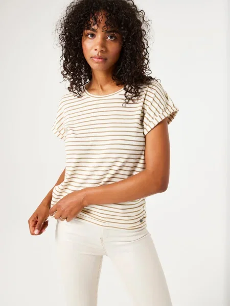 GARCIA Tricou maro cappuccino alb