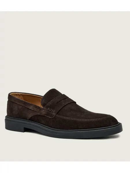 BOSS BLACK Pantofi loafer Calev | piele întoarsă negru