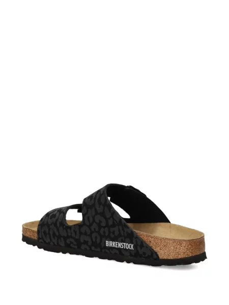 Sandale Birkenstock cu imagine cu model leopard cu cataramă negru