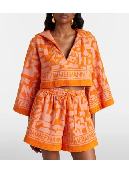 Decupat top Zimmermann din material terry portocaliu
