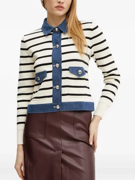 Cardigan Morgan cu dungi alb