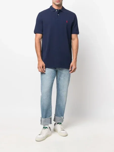 Поло тениска Polo Ralph Lauren бродирана синьо