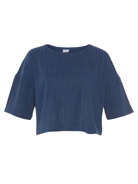 LASCANA Tricou amestec albastru