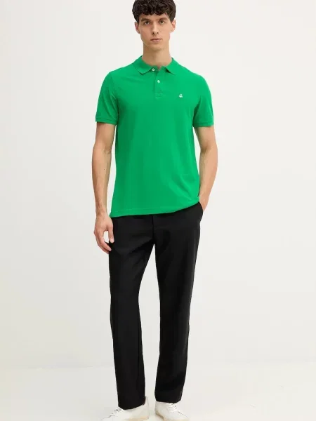 Однотонное поло United Colors Of Benetton розовое