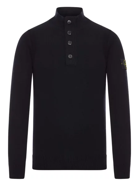 Pulover Stone Island de lână cu strasuri negru