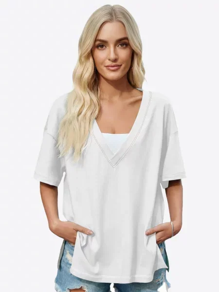 Imily Bela Tricou supradimensional alb