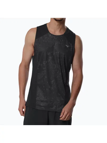 Koszulka do biegania Mizuno Active DryAeroFlow Graphic Tank Top czarna