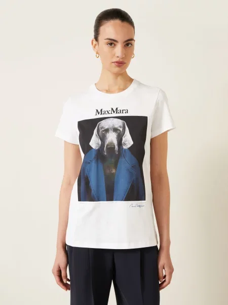 Max Mara Tričko Calca / tmavě modrá / černá bílá