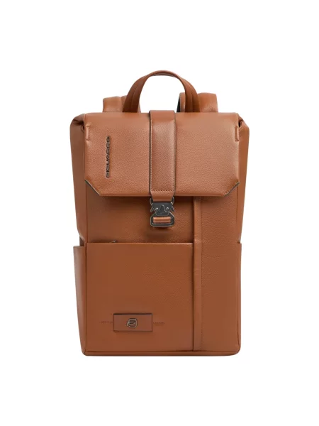 Torba na laptopa Piquadro skórzana pomarańczowa