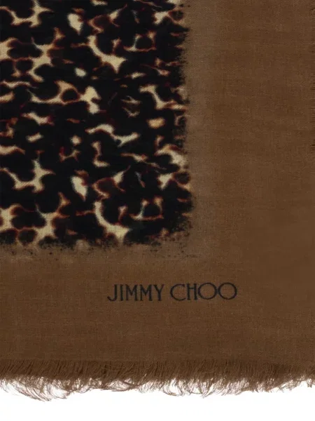 Fular Jimmy Choo cu imagine cu model leopard maro